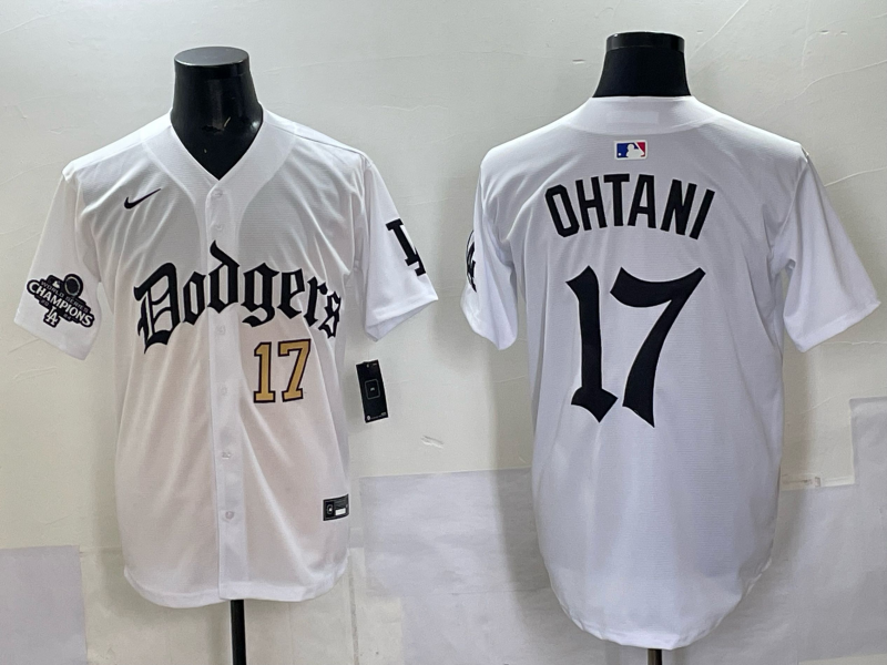 Men Los Angeles Dodgers #17 Ohtani white Nike 2025 MLB jersey 009